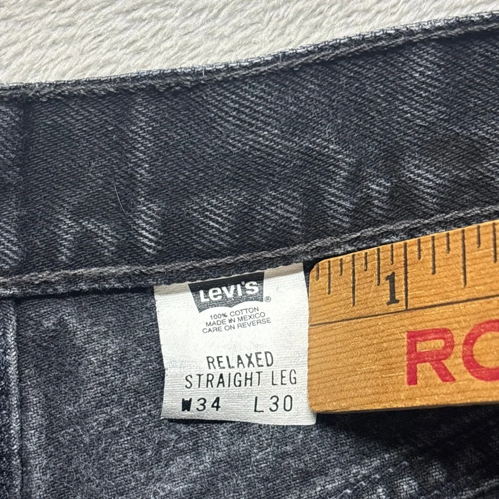 VTG Levis 550 Relaxed Straight Leg Jeans Black Denim Mens 34x30 (Fits 31x30) Y2K